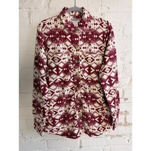 Ariat Fillmore Shirt Jacket Shacket Southwest Aztec Print Red Womens Medium